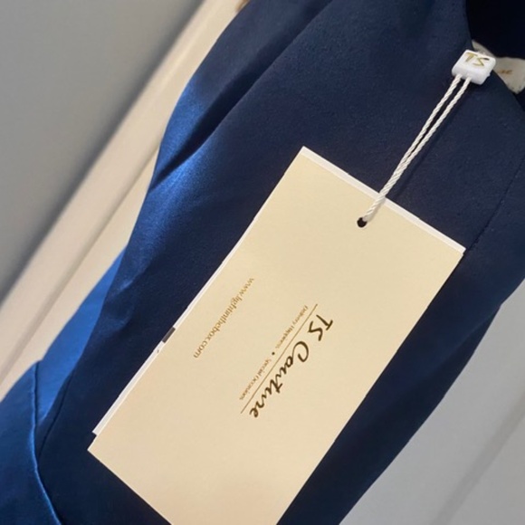 TS COURTURE Royal Blue SIZE 4 Halter gown ONE SHOULDER with RUFFLE -  NWT - Picture 3 of 5